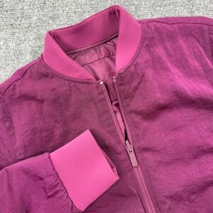 Lululemon Non-Stop Bomber Jacket Size 6 Purple Reversible Full Zip Women's